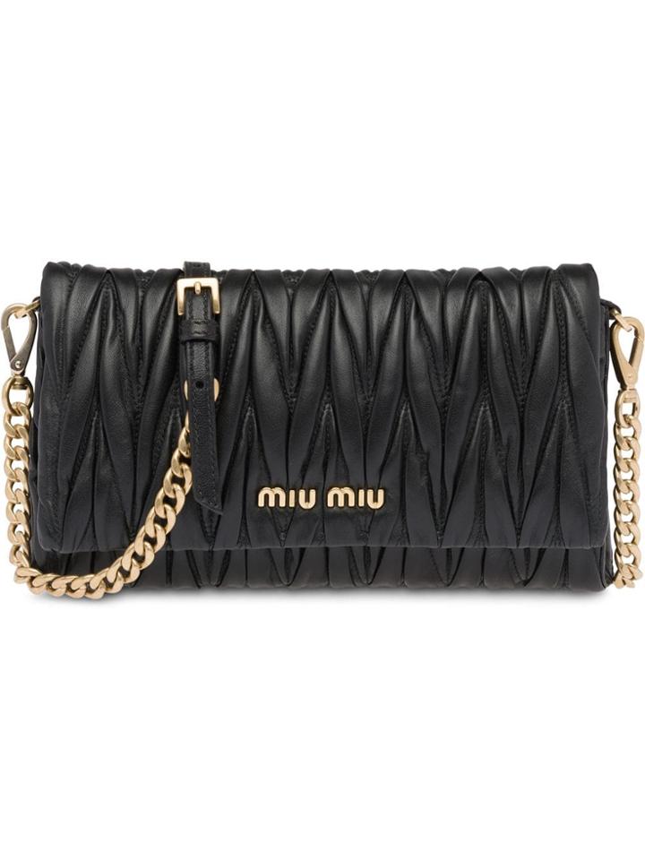 Miu Miu Mini Matelassé Clutch - Black