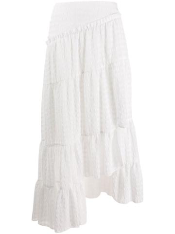 Mumofsix Asymmetric Check Skirt - White