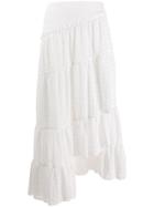 Mumofsix Asymmetric Check Skirt - White
