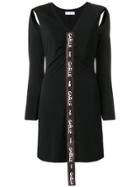 Gaelle Bonheur Logo Long-sleeve Mini Dress - Black