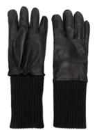 Ami Paris Leather Gloves - Black