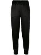 Victoria Victoria Beckham - Slim Track Pants - Women - Silk/polyester/viscose - 8, Black, Silk/polyester/viscose