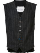 Greg Lauren Striped Vest, Men's, Size: 3, Grey, Wool/silk/rayon