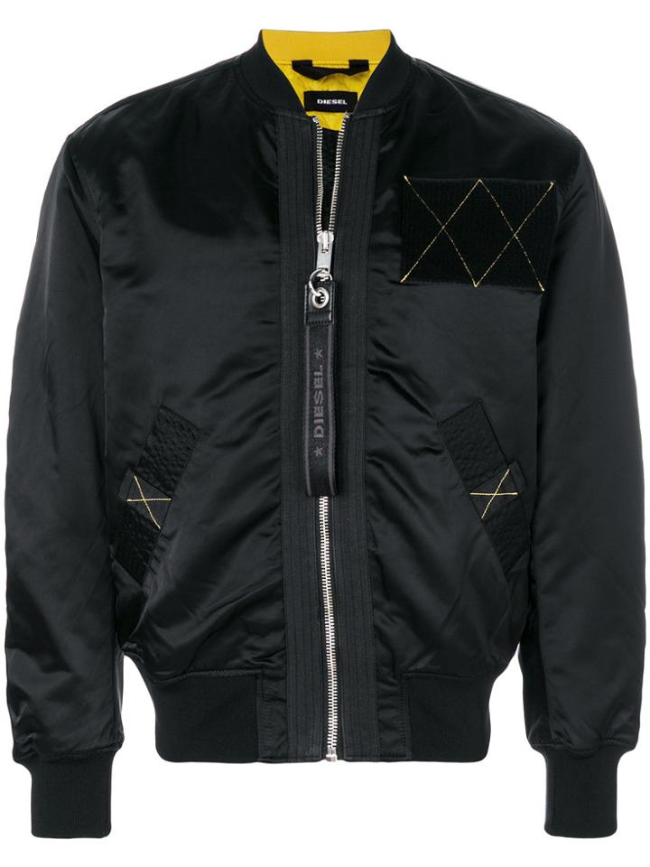Diesel Satin Bomber Jacket - Black