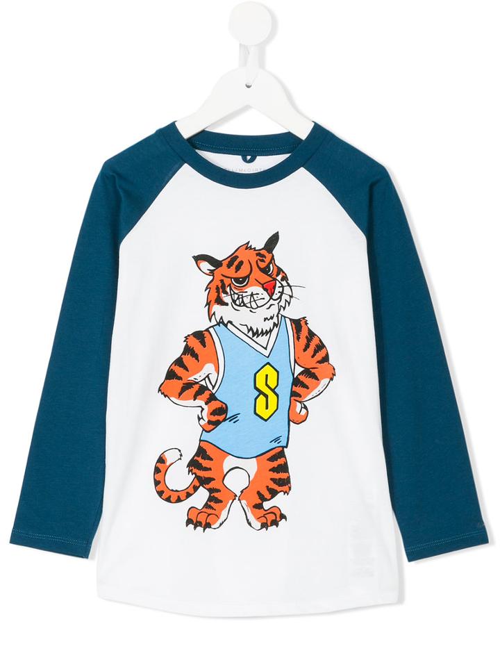 Stella Mccartney Kids - Tiger Print Long-sleeve T-shirt - Kids - Cotton - 3 Yrs, White