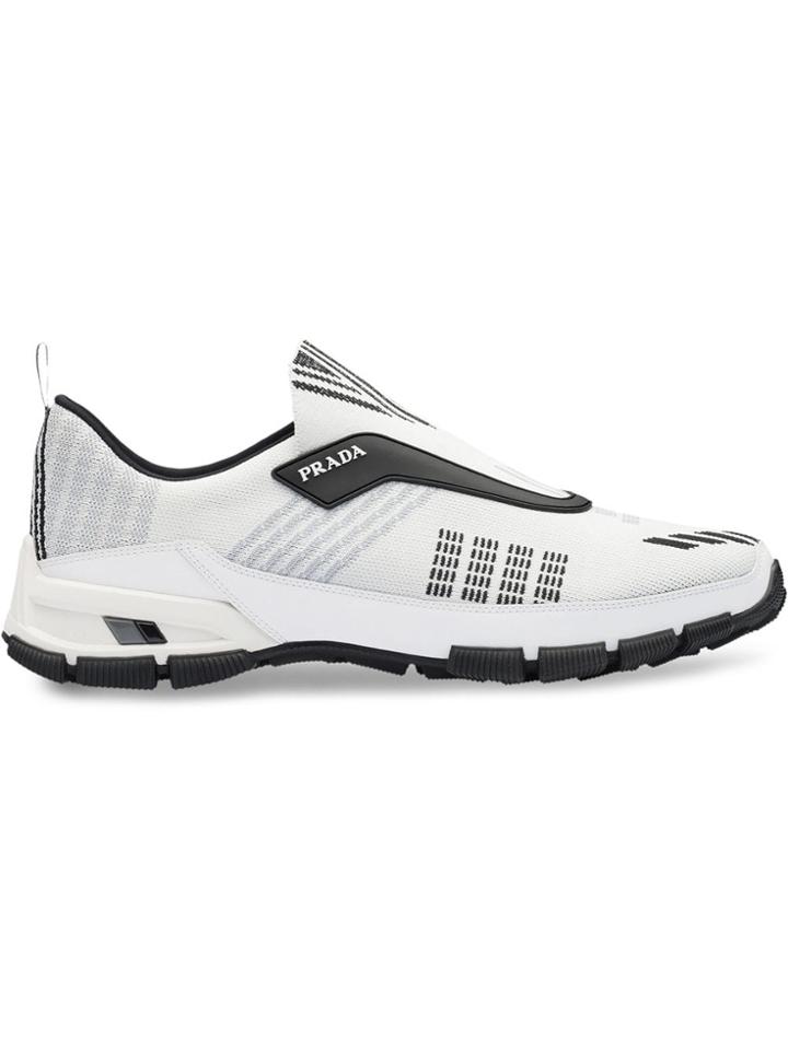 Prada Crossection Knit Sneakers - White