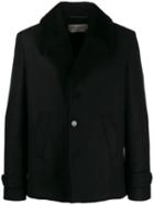 Saint Laurent Shearling Peacoat - Black