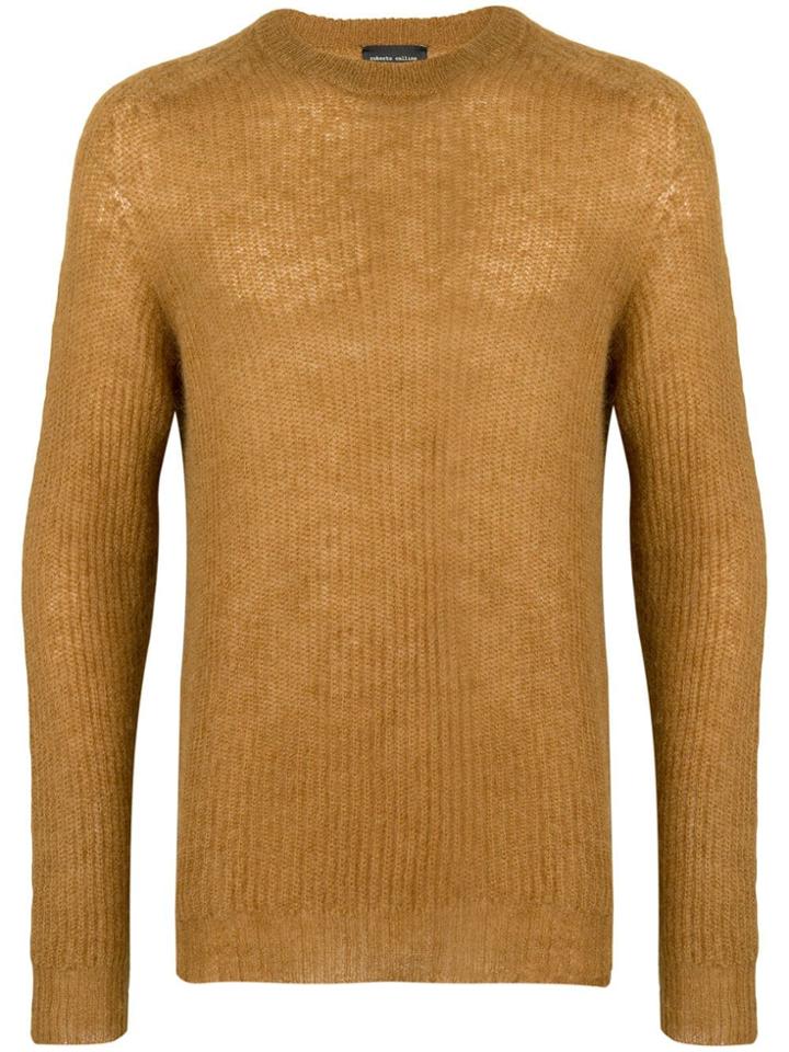 Roberto Collina Long-sleeve Fitted Sweater - Brown