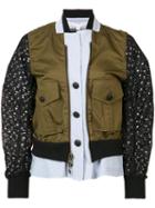 Veronica Beard - Layered Bomber Jacket - Women - Cotton/spandex/elastane - 4, Green, Cotton/spandex/elastane