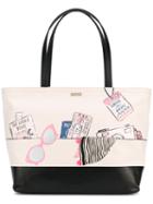 Kate Spade - Printed Tote Bag - Women - Cotton/polyester/polyurethane - One Size, White, Cotton/polyester/polyurethane
