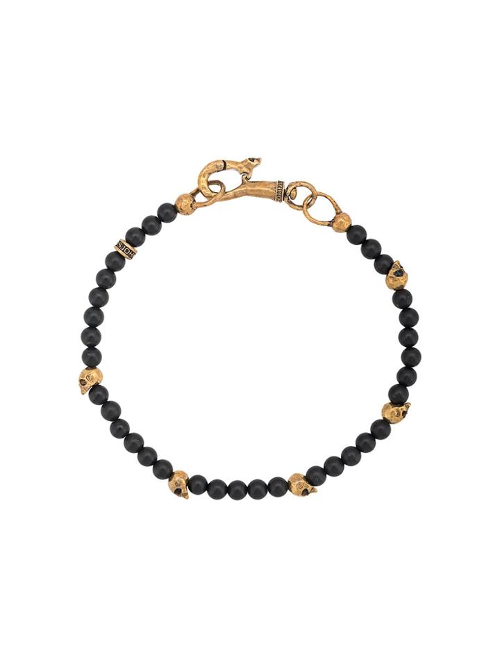 John Varvatos Skull Bead Bracelet - Black