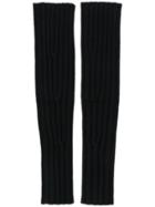 Cashmere In Love Ribbed Fingerless Aspen Gloves - Black