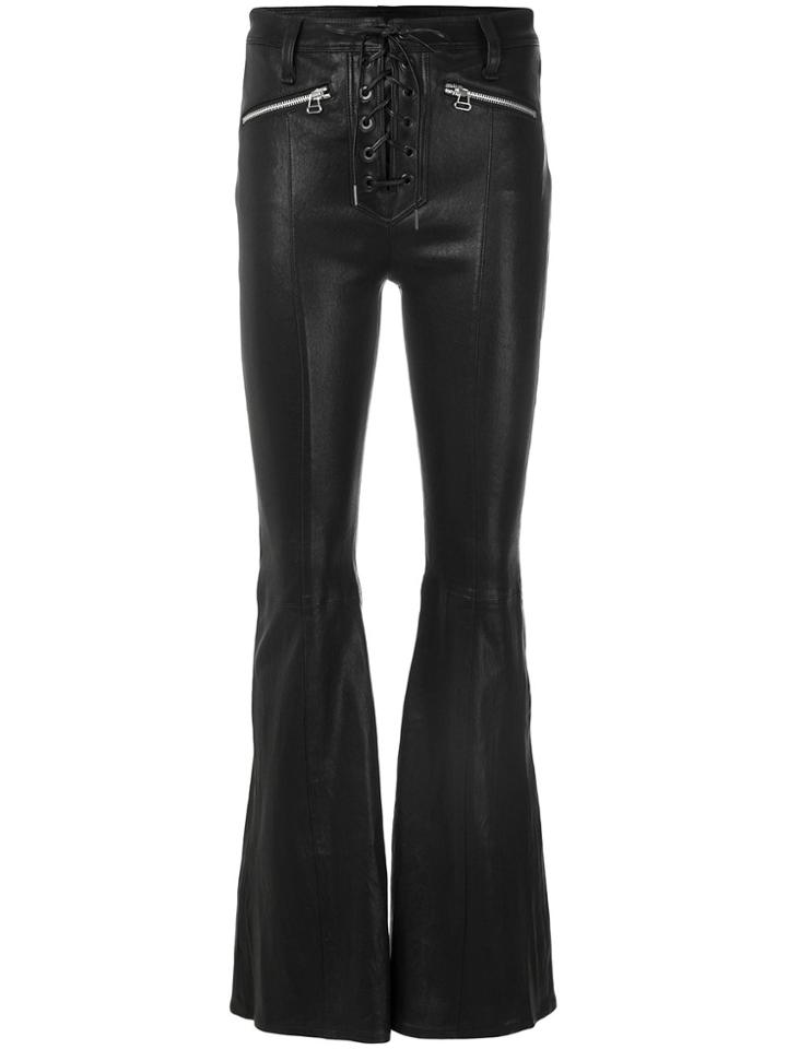 Derek Lam 10 Crosby Cropped Flare Trouser With Tuxedo Piping - Red