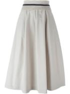 Brunello Cucinelli A-line Skirt, Women's, Size: 44, Grey, Cotton/linen/flax/polyester/polyimide