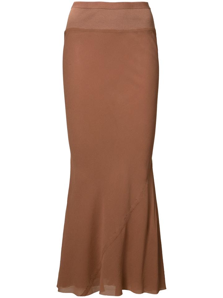 Rick Owens - Flared Hem Skirt - Women - Silk/viscose - 42, Women's, Pink/purple, Silk/viscose
