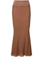 Rick Owens - Flared Hem Skirt - Women - Silk/viscose - 42, Women's, Pink/purple, Silk/viscose
