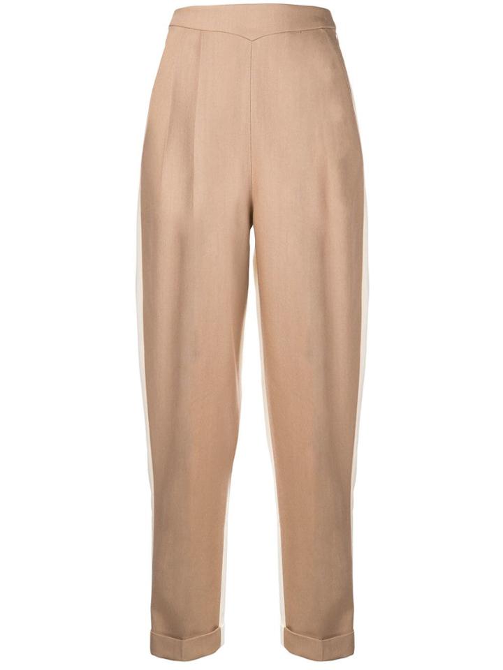 Delpozo Bicolour Pleated Trousers - White