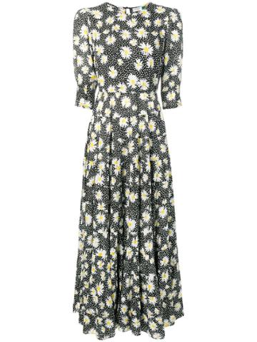 Rixo London Leopard Daisy Print Dress - Black