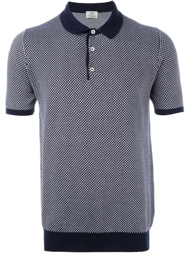 Borrelli Contrast Trim Checked Polo Shirt