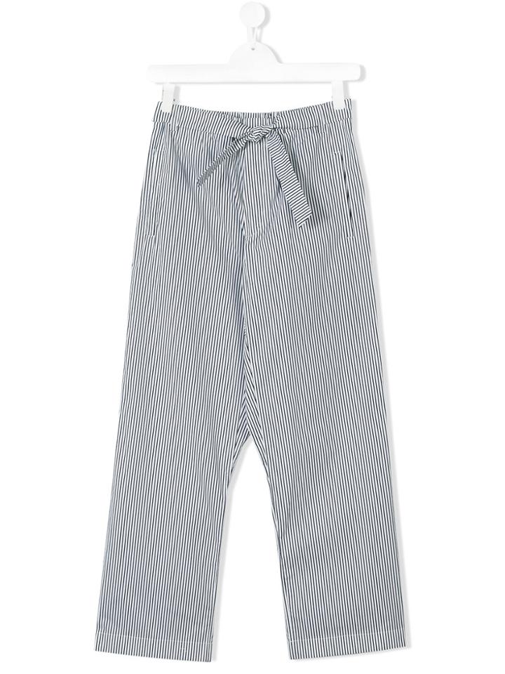 Marni Kids Striped Knot Waist Trousers - Blue