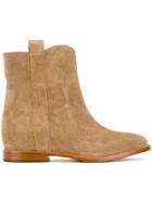 Ash Low Wedge Boots - Nude & Neutrals