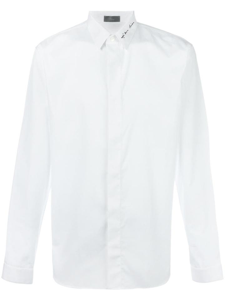Dior Homme Concealed Fastening Shirt, Men's, Size: 40, White, Cotton