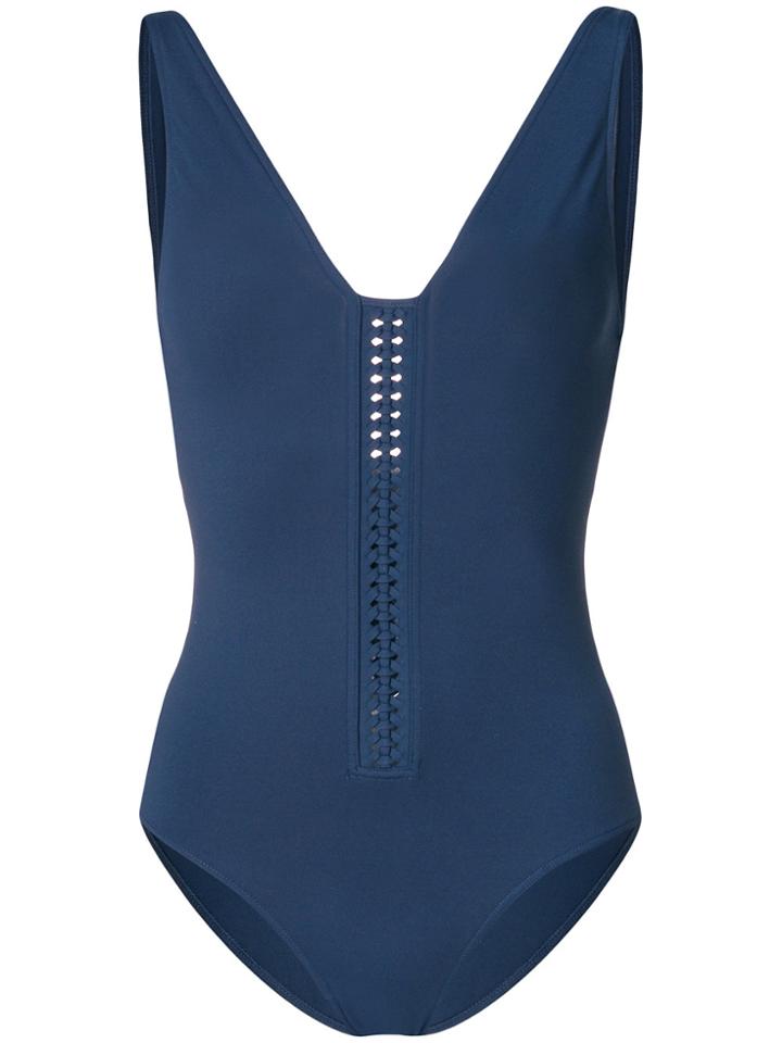 Eres V-neck Woven Swimsuit - Blue