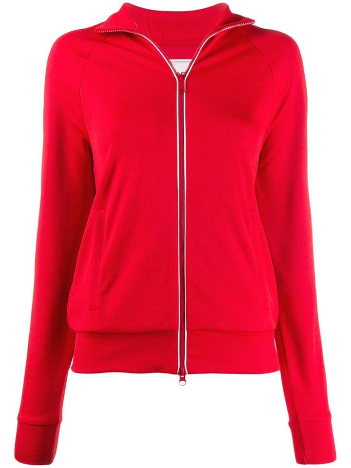 Iceberg Logo Stripe Zipped Jacket - Red