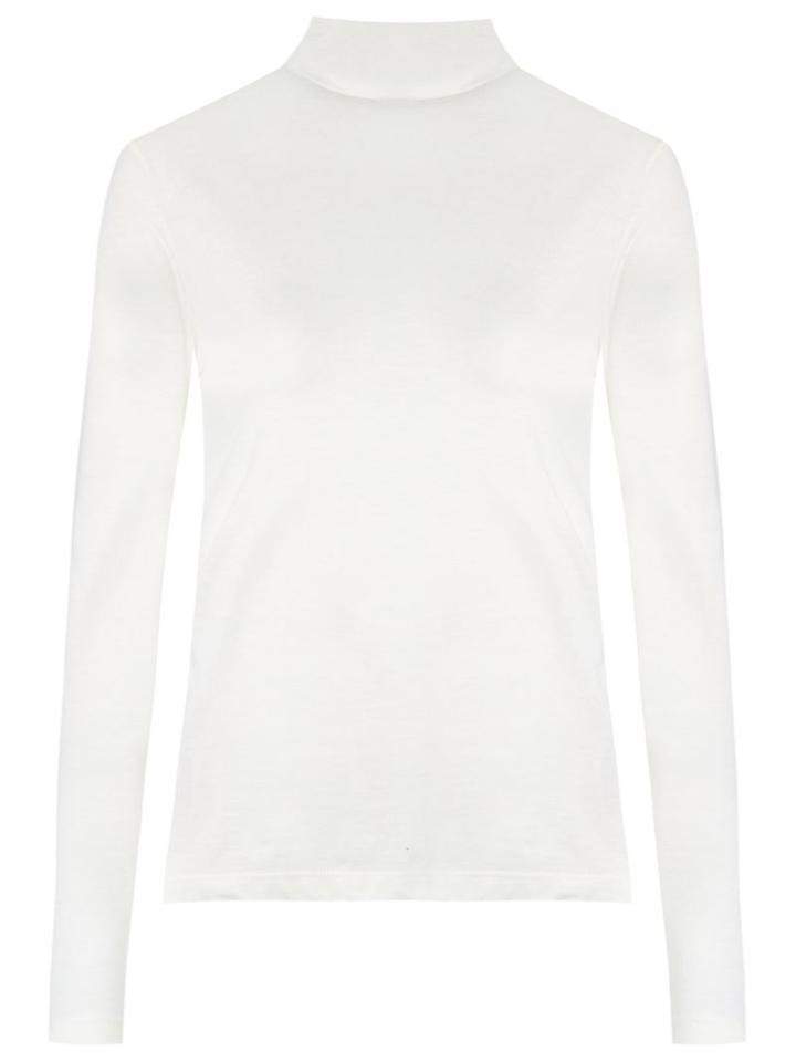 Gloria Coelho Turtle Neck Blouse, Women's, Size: G, White, Cotton/spandex/elastane