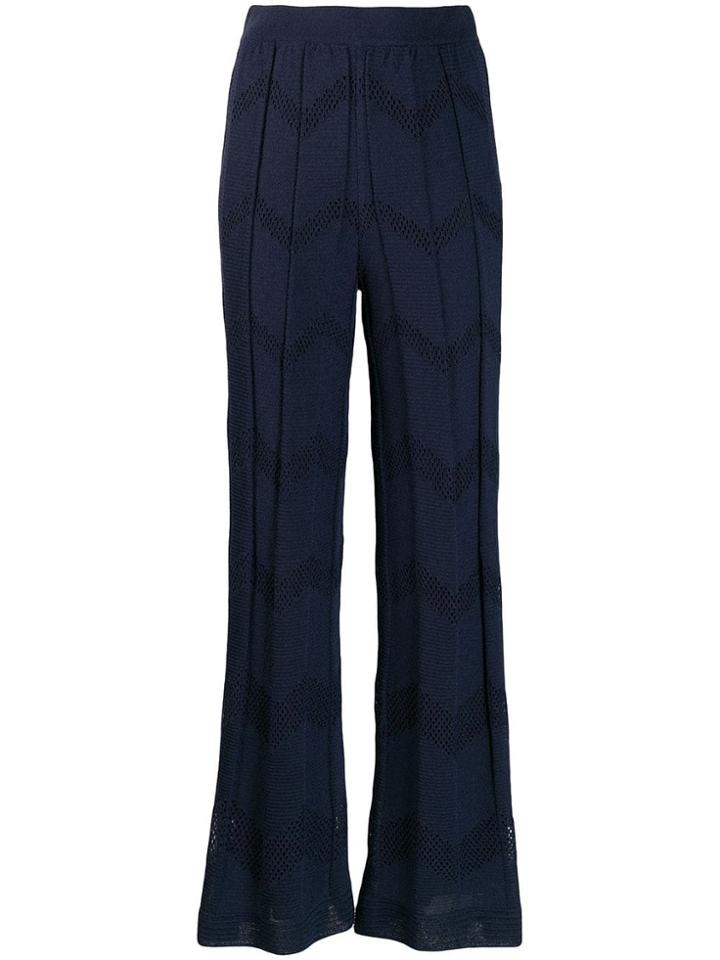 M Missoni Ribbed Knit Trousers - Blue