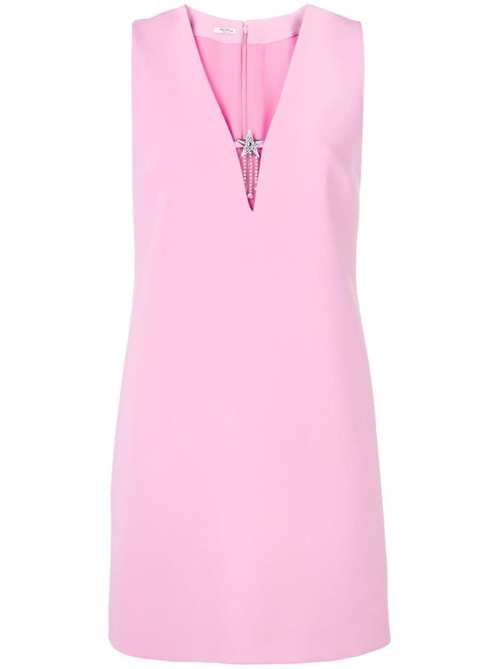 Miu Miu Embellished Cady Mini Dress - Pink