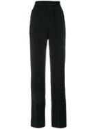 Givenchy - Relaxed Straight Trousers - Women - Silk/cotton/polyamide/viscose - 38, Black, Silk/cotton/polyamide/viscose