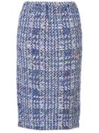 Coohem Autumn Check Tweed Skirt - Blue