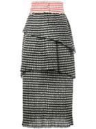 Rosie Assoulin Gingham Tiered Skirt - Black