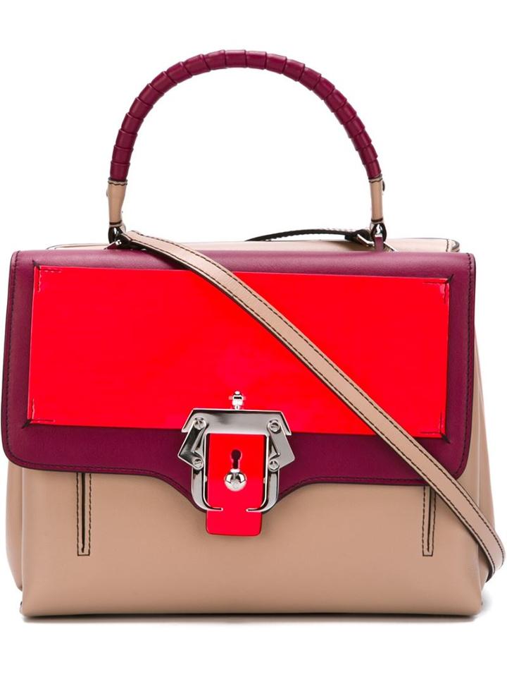 Paula Cademartori Petite Faye Tote, Women's, Nude/neutrals, Calf Leather/patent Leather