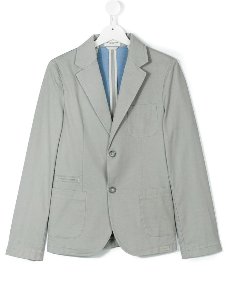 Paolo Pecora Kids - Teen Two Button Blazer - Kids - Cotton/spandex/elastane - 14 Yrs, Grey