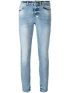 Alexander Mcqueen Distressed Skinny Jeans, Women's, Size: 42, Blue, Cotton/spandex/elastane
