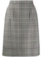 Gucci Check Pattern A-line Skirt - Grey