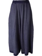 Boboutic Cropped Culottes, Women's, Size: Xs, Blue, Linen/flax/polyamide/spandex/elastane