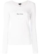 Armani Jeans Scoop Neck Logo Top - White