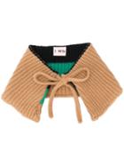 Plan C Bow Detail Neck Scarf - Neutrals