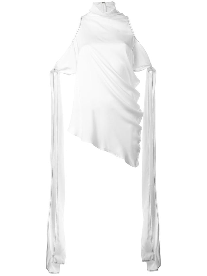 Ellery Draped Asymmetric Blouse - Nude & Neutrals