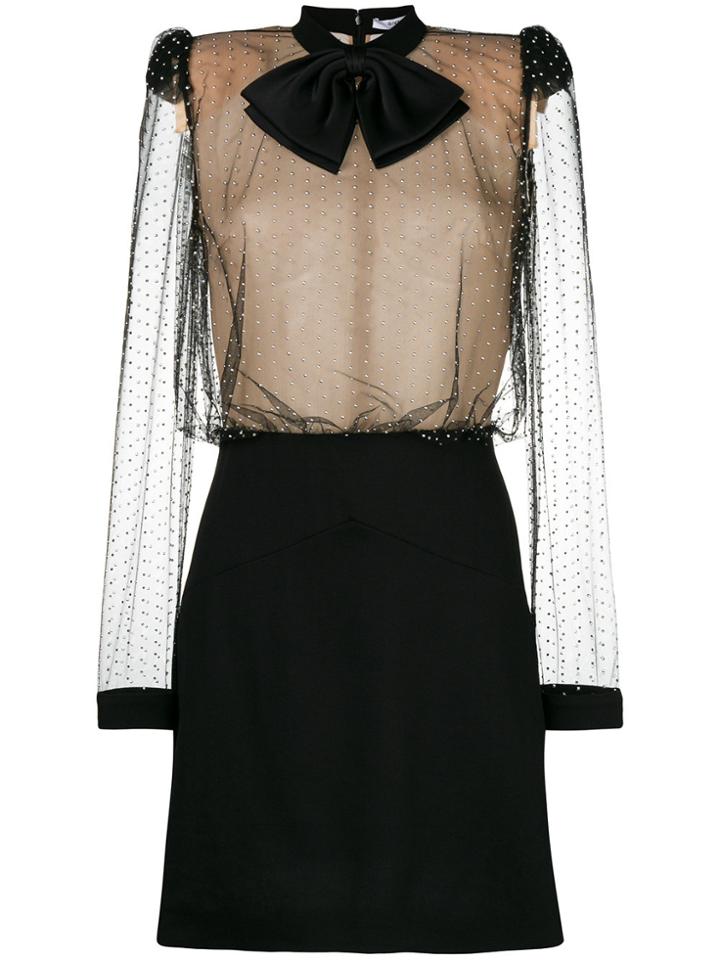 Givenchy Bow Pearl Embellished Dress - Black