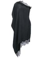 Faith Connexion Asymmetric Lace Trim Dress - Black