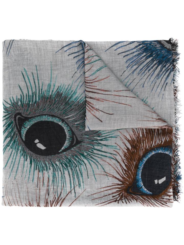 Faliero Sarti Eye Print Scarf - Grey