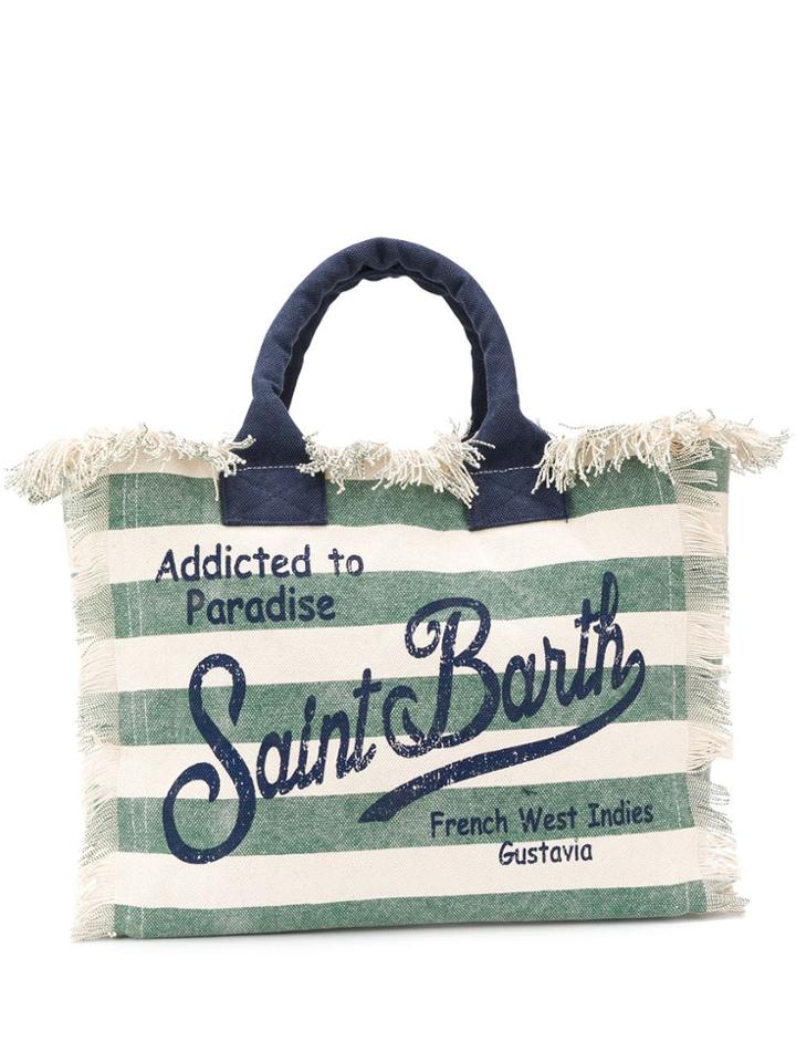 Mc2 Saint Barth Vanity Striped Beach Bag - Neutrals