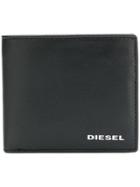 Diesel Logo Bi-fold Wallet - Black