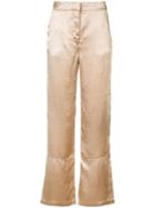 Lee Mathews - Flared Trousers - Women - Acetate - 1, Nude/neutrals, Acetate