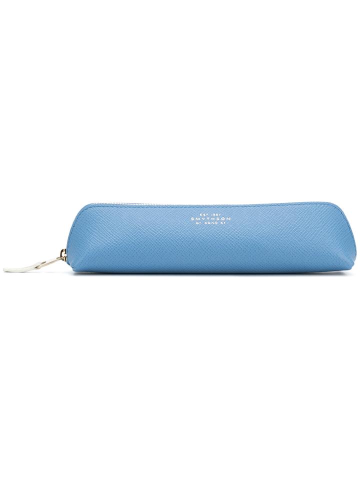 Smythson Panama Pencil Case - Blue