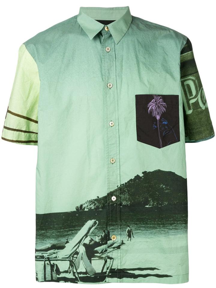 Ps Paul Smith. Beach Print Shirt - Green